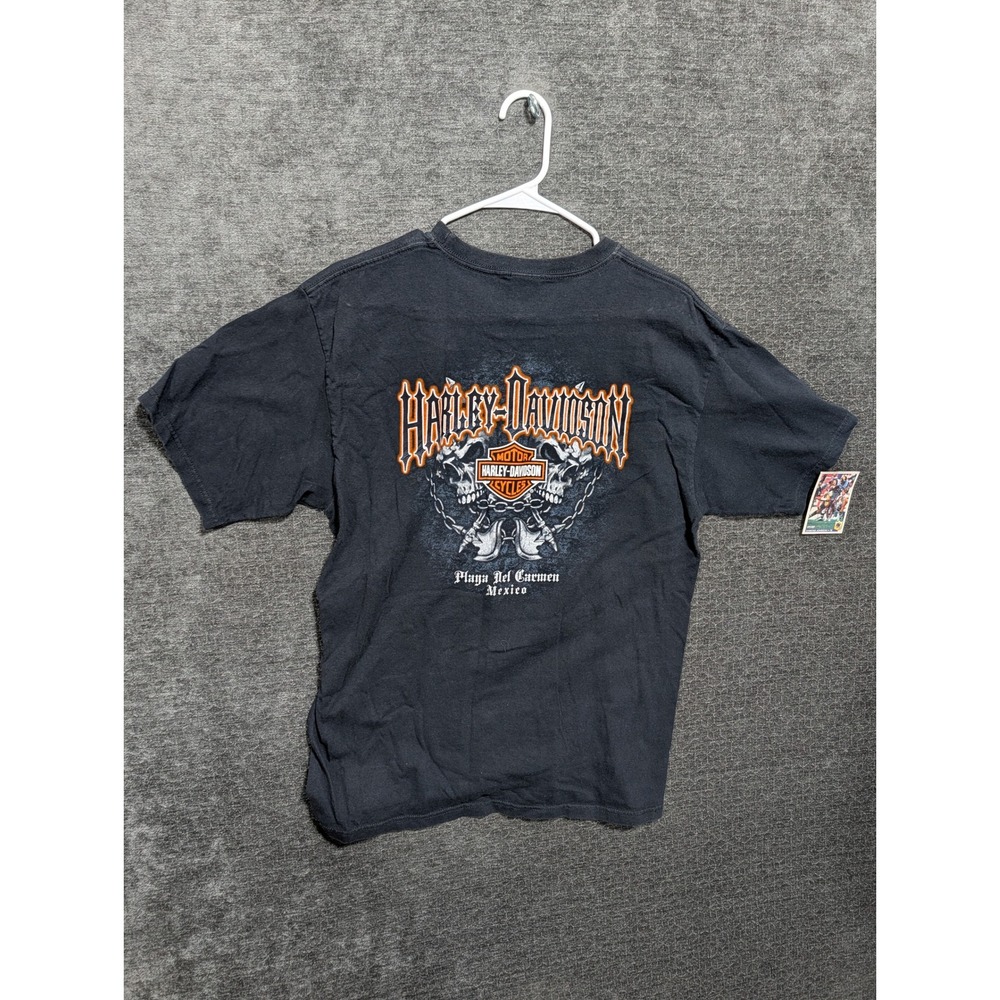 Harley-Davidson Playa del Carmen Mexico Graphic T-Shirt Black XL Skull Souvenir